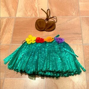 Build-A-Bear Green Hula Skirt with Colorful Flowers